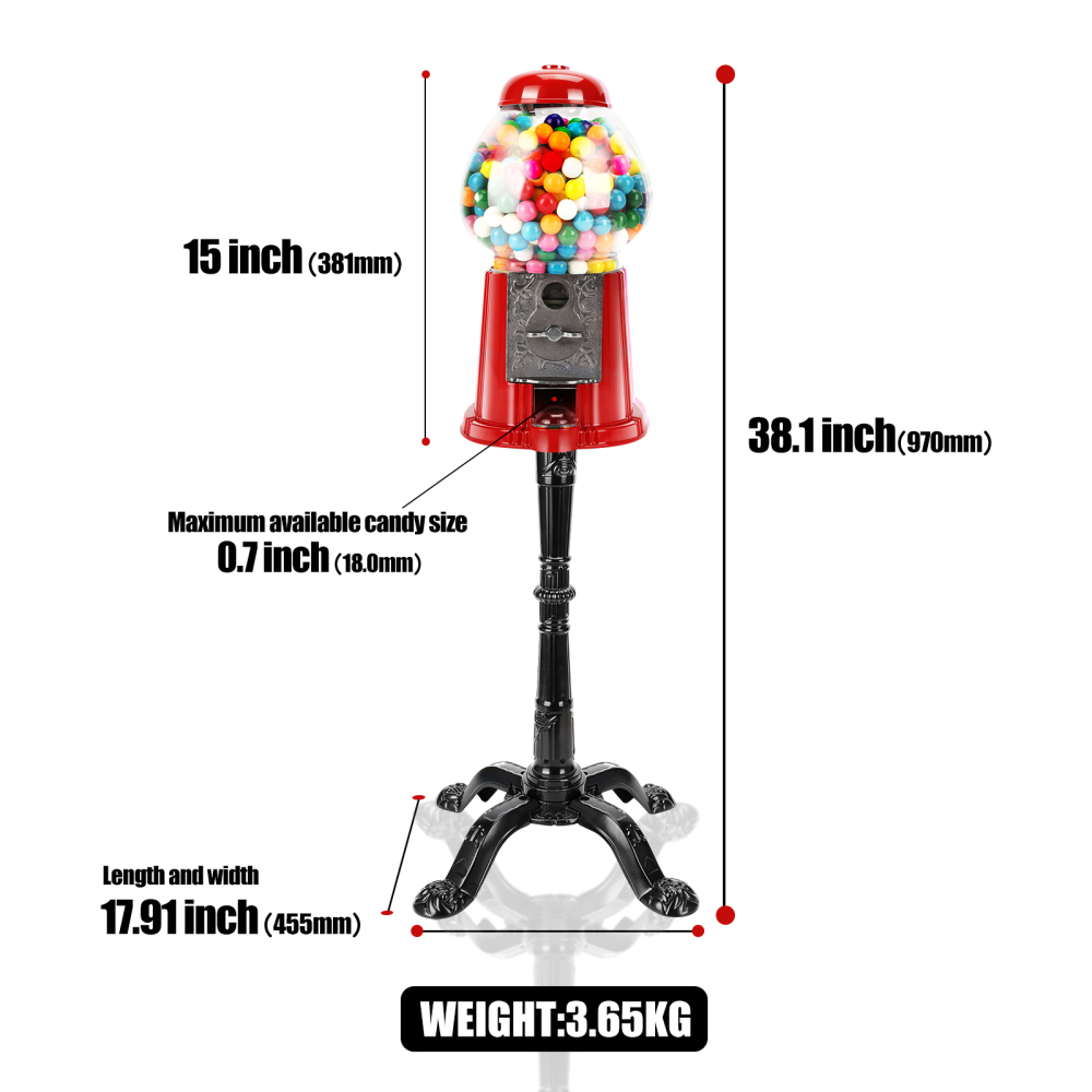 For 15 Inch Commercial Red Big - Bubble Gum Machine recension och pris